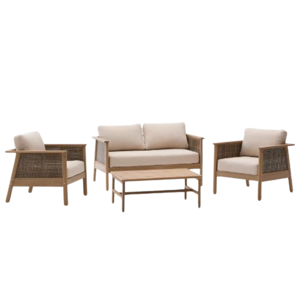 Alabe Set sofá, 2 sillones, 1 mesa